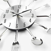 Cutlery Metal Kitchen Wall Clock - Golonzo -                                                                             