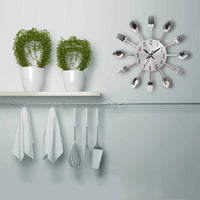 Cutlery Metal Kitchen Wall Clock - Golonzo -                                                                             