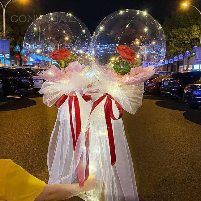 DIY LED Light Rose Balloons Bouquet - Golonzo -                                                                             