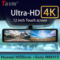 Dash Cam 4K Car Video recorder 12'' Rearview Car Mirror - Golonzo -                                                                             