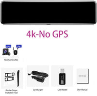 Dash Cam 4K Car Video recorder 12'' Rearview Car Mirror - Golonzo -                                                                             