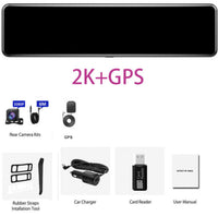 Dash Cam 4K Car Video recorder 12'' Rearview Car Mirror - Golonzo -                                                                             