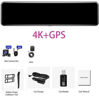 Dash Cam 4K Car Video recorder 12'' Rearview Car Mirror - Golonzo -                                                                             