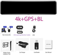 Dash Cam 4K Car Video recorder 12'' Rearview Car Mirror - Golonzo -                                                                             