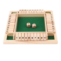 Deluxe Four Sided Shut The Box Wooden Board Game - Golonzo -                                                                             