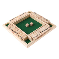 Deluxe Four Sided Shut The Box Wooden Board Game - Golonzo -                                                                             