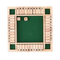 Deluxe Four Sided Shut The Box Wooden Board Game - Golonzo -                                                                             