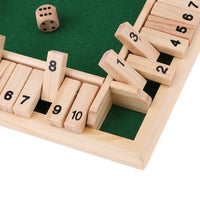 Deluxe Four Sided Shut The Box Wooden Board Game - Golonzo -                                                                             