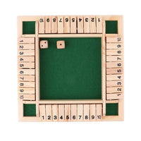Deluxe Four Sided Shut The Box Wooden Board Game - Golonzo -                                                                             