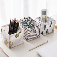 Desktop Storage Box - Plant Printing Waterproof Organizer - Golonzo -                                                                             