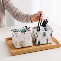 Desktop Storage Box - Plant Printing Waterproof Organizer - Golonzo -                                                                             