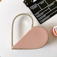 Diamond Red Heart Evening Clutch Bags Women Chic Rhinestone Metal - Golonzo -                                                                             
