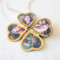 Diy Jewelry Vintage Heart Shaped 4 layer Photo Locket - Golonzo -                                                                             