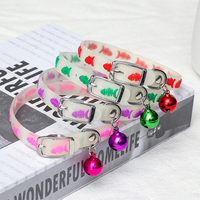 Dogs & Cats Collar with Glowing Bells Glow At Night Collar Necklace Pet Chain Light Luminous - Golonzo -                                                                             