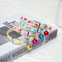 Dogs & Cats Collar with Glowing Bells Glow At Night Collar Necklace Pet Chain Light Luminous - Golonzo -                                                                             