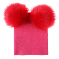 Double Ball Pompom Winter Warm Hat - Golonzo -                                                                             