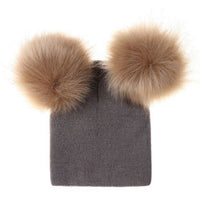 Double Ball Pompom Winter Warm Hat - Golonzo -                                                                             