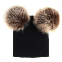 Double Ball Pompom Winter Warm Hat - Golonzo -                                                                             