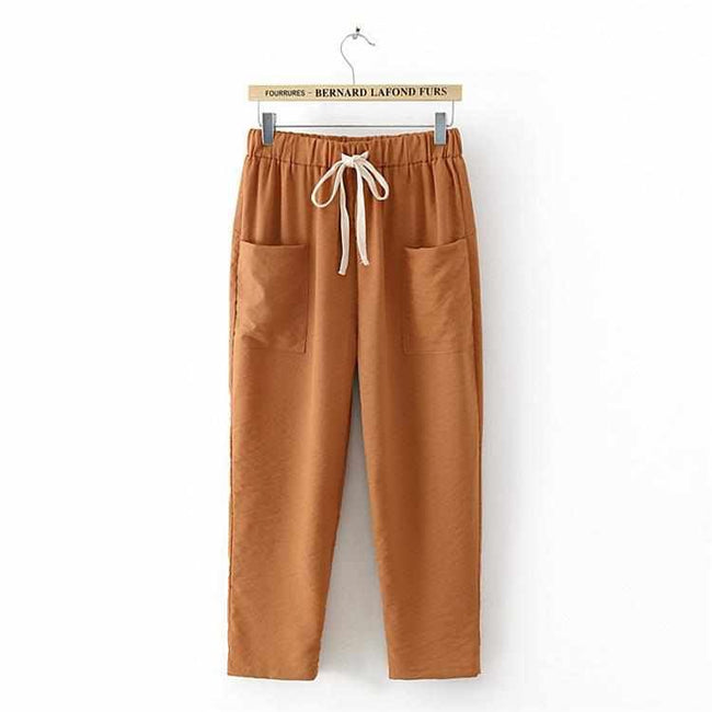 Drawstring solid Peg Pants - Golonzo -                                                                             