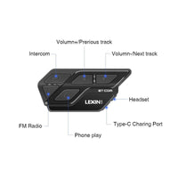 ET COM Motorcycle Helmet Intercom - Wireless Bluetooth Interphone - Golonzo -                                                                             