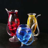 Elegant Cocktail Glass with Straw - Golonzo -                                                                             