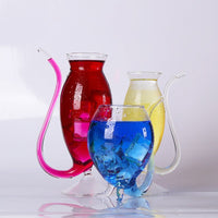 Elegant Cocktail Glass with Straw - Golonzo -                                                                             