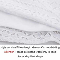 Elegant Half sleeve hollow out lace dress - Golonzo -                                                                             