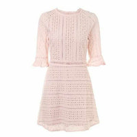 Elegant Half sleeve hollow out lace dress - Golonzo -                                                                             