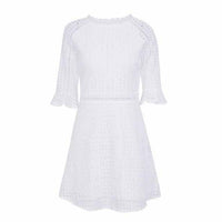 Elegant Half sleeve hollow out lace dress - Golonzo -                                                                             