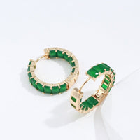 Emerald Square Cut Zircon Big Drop Earrings - Golonzo -                                                                             