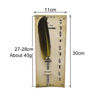 English Feather Pen Writing Stationery set Gift Box - Golonzo -                                                                             