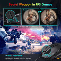 Ergonomic Gaming Mouse Wired 12000 DPI With RGB Backlit - Golonzo -                                                                             