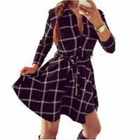 Explosions Women Plaid Dress - Autumn Plaid Dresses - Golonzo -                                                                             