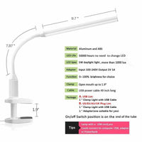 Eye Protect LED Table Lamp - Study Desk Clamp Clip Lamp - Golonzo -                                                                             
