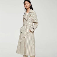 Fall Paragraph Dust Coat - New Stripe Belt - Golonzo -                                                                             