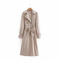 Fall Paragraph Dust Coat - New Stripe Belt - Golonzo -                                                                             