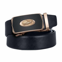 Fashion Alloy Buckle Cowhide Leather Belt for Men - 3 Styles Automatic Buckle - Golonzo -                                                                             