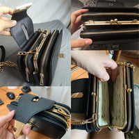 Fashion Chain Shoulder Bags 3 Layer Handbags Clutch Ladies Metal Buckle - Golonzo -                                                                             