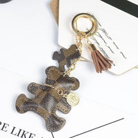 Fashion Cute Bear Keychain Faux Leather - Golonzo -                                                                             