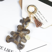 Fashion Cute Bear Keychain Faux Leather - Golonzo -                                                                             