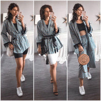 Fashion jacket women loose - kimono coat - Golonzo -                                                                             