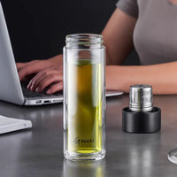 Glass Water Bottle With Tea Strainer-water bottles-Golonzo