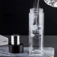 Glass Water Bottle With Tea Strainer-water bottles-Golonzo