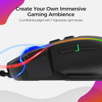Ergonomic Gaming Mouse Wired 8 Buttons Programmable Mice with 8000 DPI with RGB Backlit-Golonzo