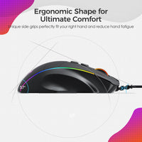 Ergonomic Gaming Mouse Wired 8 Buttons Programmable Mice with 8000 DPI with RGB Backlit-Golonzo