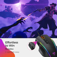 Ergonomic Gaming Mouse Wired 8 Buttons Programmable Mice with 8000 DPI with RGB Backlit-Golonzo