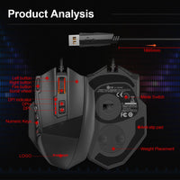 RGB Gaming Mouse 16400 DPI - 19 buttons-Mice & Trackballs-Golonzo
