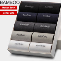 (10 Pairs / Set) Anti-Bacterial Men Bamboo Socks - Comfortable Breathable Casual Business Man Sock - Golonzo -                                                                             