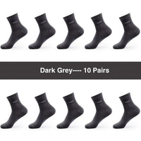 (10 Pairs / Set) Anti-Bacterial Men Bamboo Socks - Comfortable Breathable Casual Business Man Sock - Golonzo -                                                                             