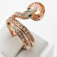 Snake Ring Rose Gold Color Austrian Crystals - Golonzo -                                                                             